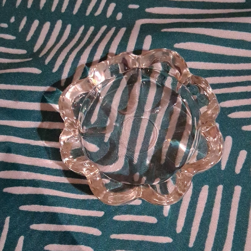 Vintage Glass Flower-Shaped Dish